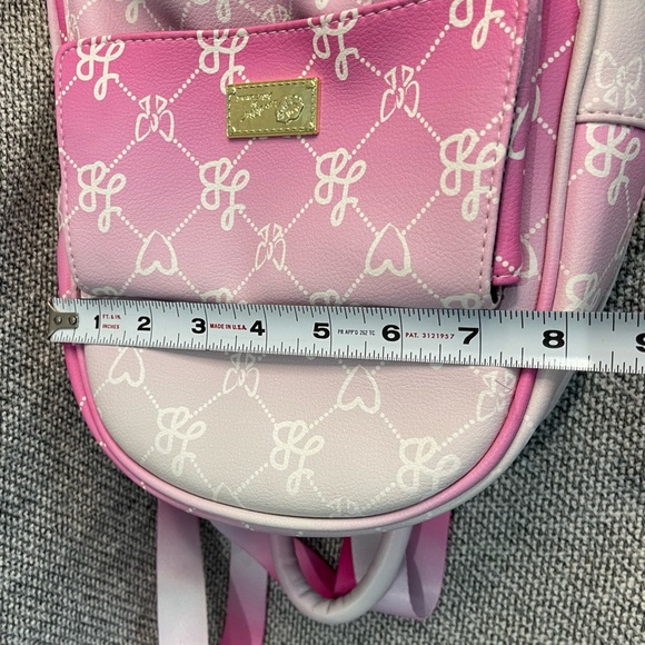 Betsey Johnson Pink and White Dome Backpack with Monogram - Picture 14 of 16